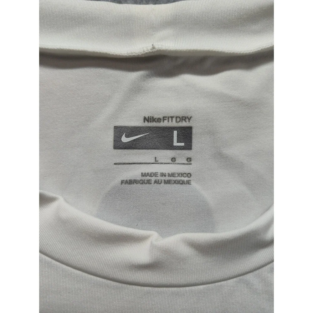 Nike Men Shirt Jersey L White Gray Bullis Bulldogs Lacrosse Compression Athletic